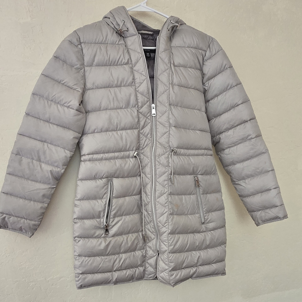 Kenneth Cole Women's Silver Puffer Coat